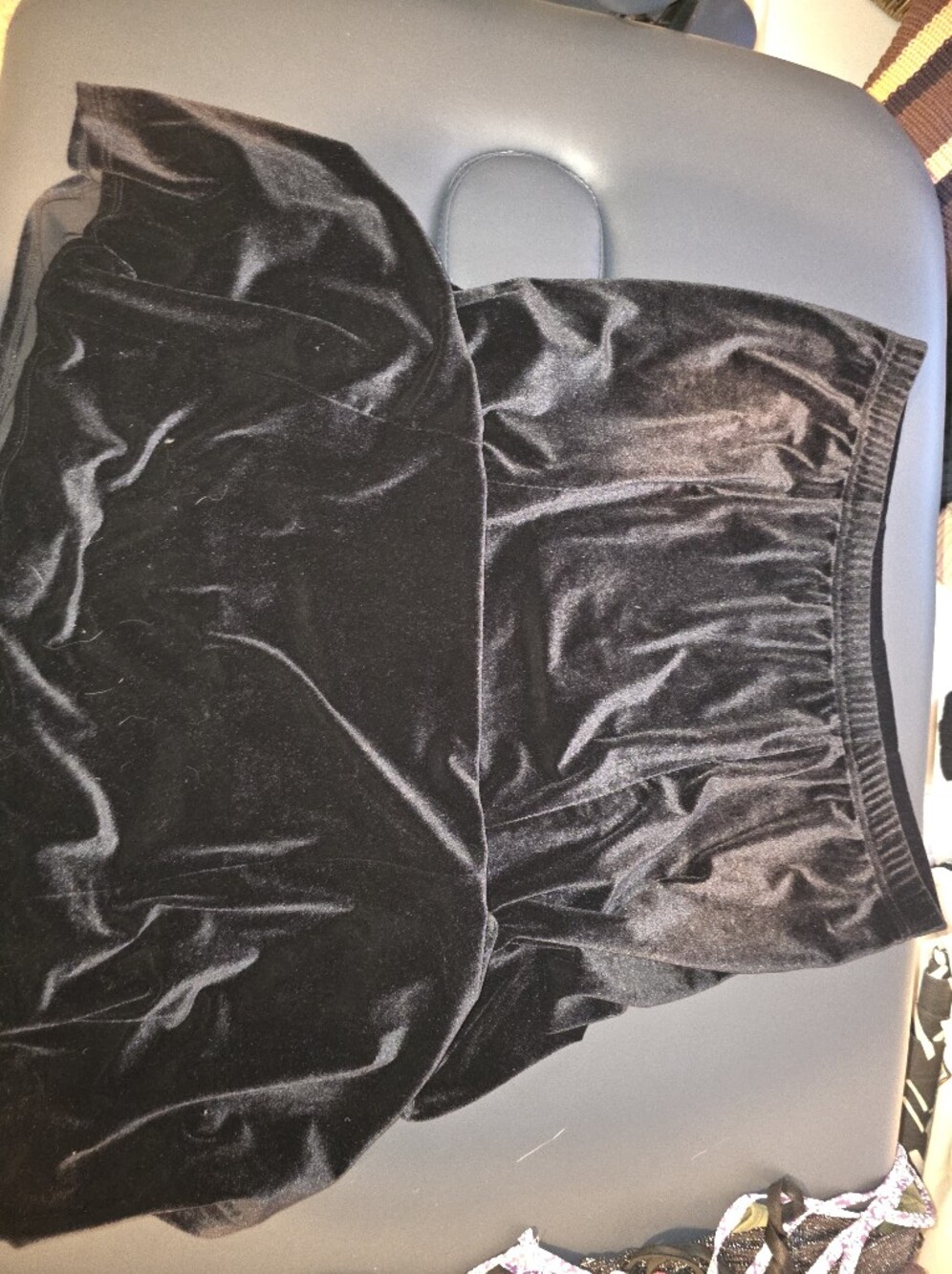 Dialogue Black Velvet Long Skirt